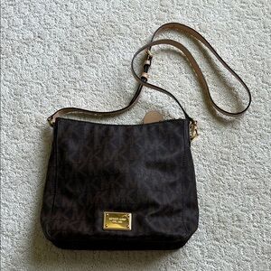 Michael Kors Dark Brown Crossbody with Gold Accents
